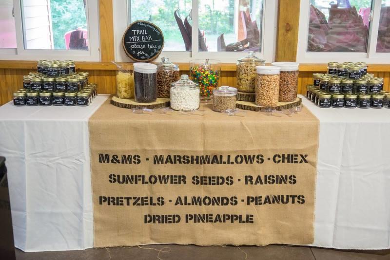 A trail mix bar at a special event